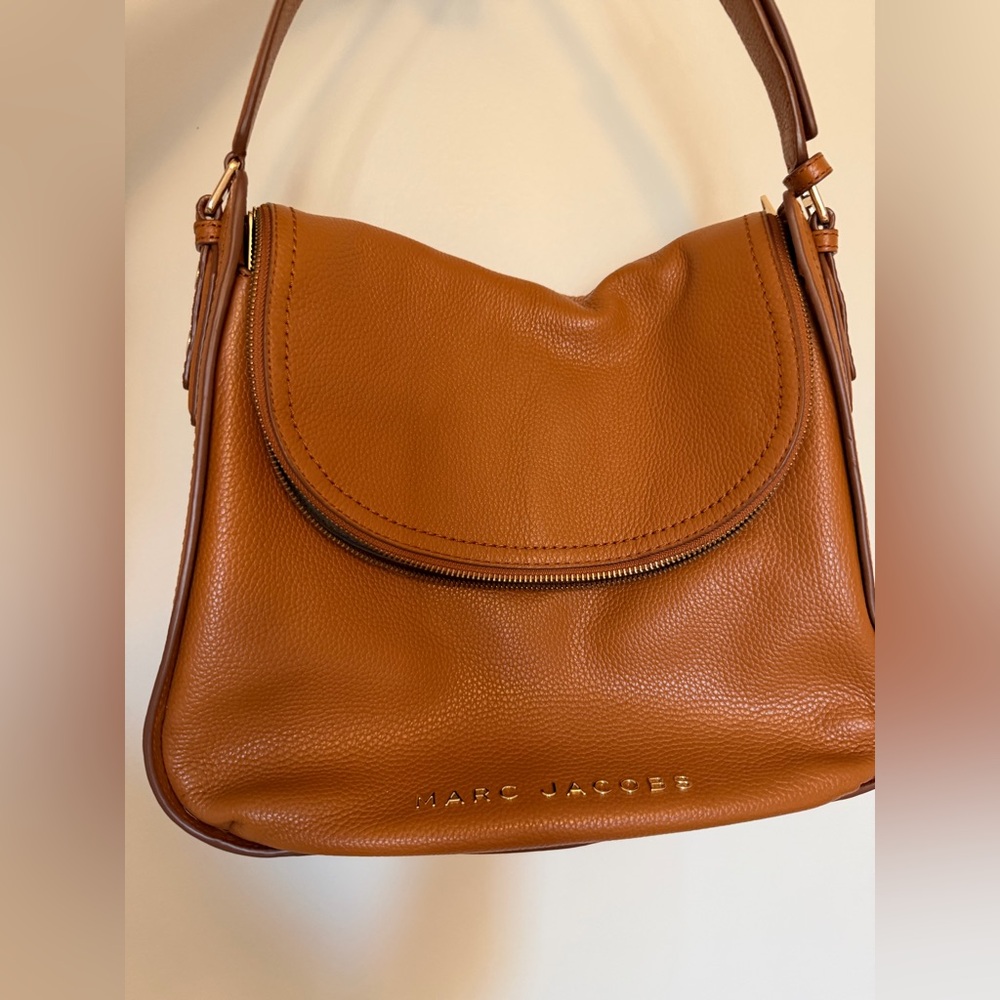 Marc Jacobs “The Groove” Cognac Pebbled Leather Shoulder Bag